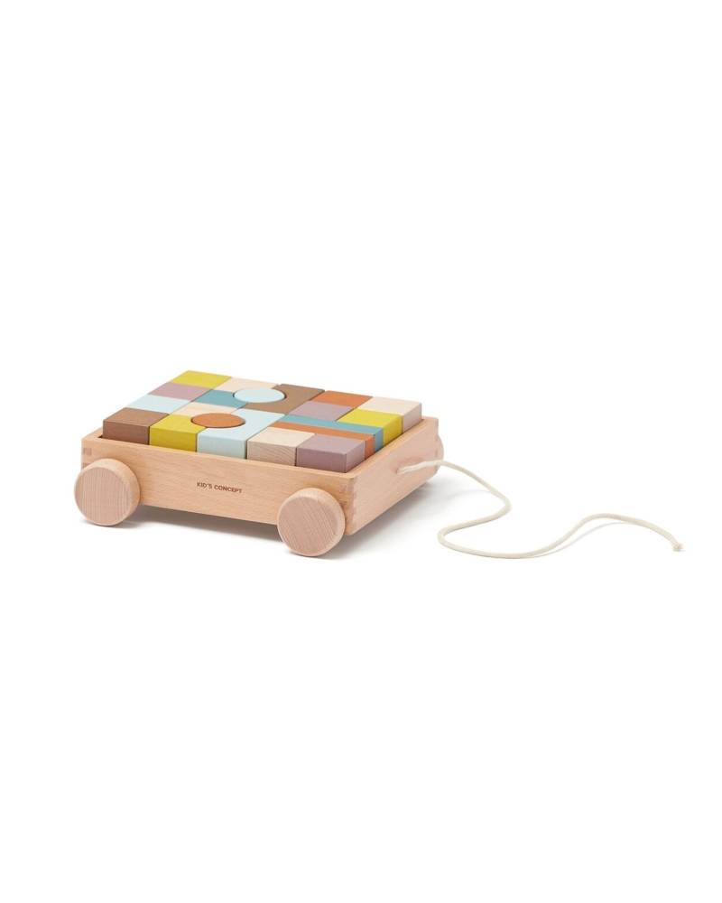 Kids Concept Wagen mit Holzklötzen Neo von Kids Concept