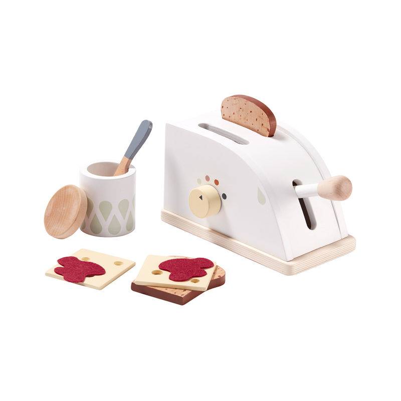 Spiel-Toaster NATURAL 10-teilig in weiß/natur von Kids Concept