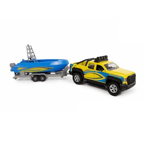 Geländewagen mit Anhänger und Boot mit l/g Geländewagen mit Anhänger und Boot mit l/g von Kids Globe