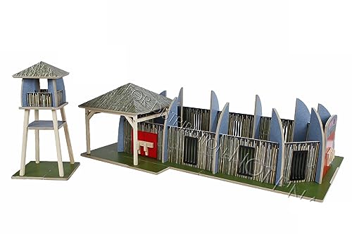 Kids GLOBE Dinoworld Dinopark mit Wachtürmen aus Holz (Dinosaurier-Park mit Hochsitz, Spielzeug für Kinder/Kleinkinder, Dinosauriergehege) 610820 von Kids Globe