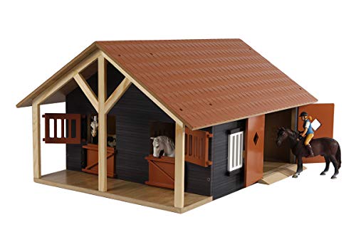 Kids Globe Farming Reiterhof Bauernhof Pferdestall Holz 1:24 mit 2 Boxen, Spielzeug Pferdehof, mit praktischem Faltdach, für alle gängigen Tierfiguren 610167 Kids Globe Farming Reiterhof Bauernhof Pferdestall Holz 1:24 mit 2 Boxen, Spielzeug Pferdehof, mit praktischem Faltdach, für alle gängigen Tierfiguren 610167 von Kids Globe