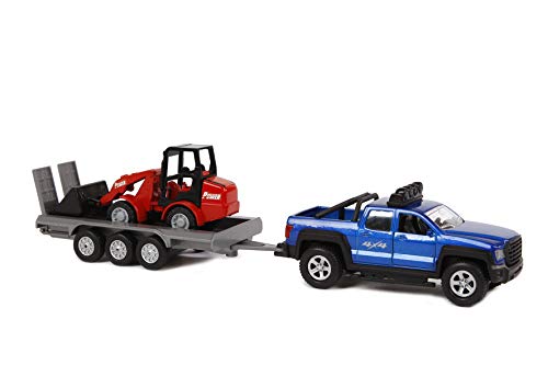 Kids Globe SUV with Trailer + Excavator (Light + Sound, Off-Road Vehicle with Pull Motor, Toy Made of Plastic, Doors can be Open) 510207, Multicoloured von Van Manen