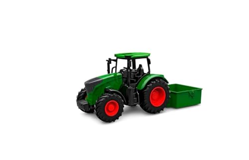 Kids GLOBE Traktor Freilauf mit Kipper (Länge: 27,5cm, Bulldog für Kinder ab 3 Jahren, Grün, Landwirtschaftliches Spielfahrzeug, Schlepper) 540473 von Kids Globe