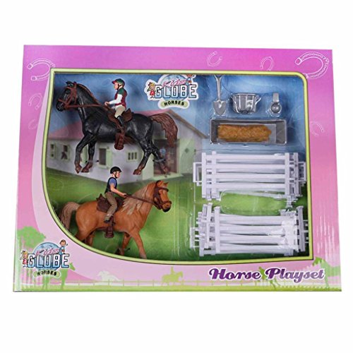 Van Manen Kids Globe Farming 640072 Horse and 2 Rider Set for Girls with Accessories, Multi-Colour Van Manen Kids Globe Farming 640072 Horse and 2 Rider Set for Girls with Accessories, Multi-Colour von Van Manen