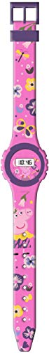 Kids Licensing |Digitale Armbanduhr | Peppa Pig Design | Mehrfarbig bedruckter Gurt | Einfache Verwendung | 15cm | 5mm Kugel | Beständig | Aus Plastik hergestellt von Kids Licensing