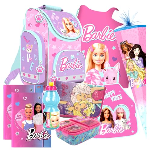 Barbie Mattel Schulranzen 9 Teile Set Ranzen Tornister Schultüte 85 cm mit Sticker-von-Kids4shop Tasche Federmappe Puppen Motiv Barbie Mattel Schulranzen 9 Teile Set Ranzen Tornister Schultüte 85 cm mit Sticker-von-Kids4shop Tasche Federmappe Puppen Motiv von Kids4shop