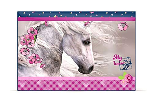 Kids4shop Unicorn Einhorn Pferd Horse Pony Schreibtischunterlage SCHREIBUNTERLAGE TISCHUNTERLAGE Unterlage mit Einschubfach 60 x 40 cm von Kids4shop