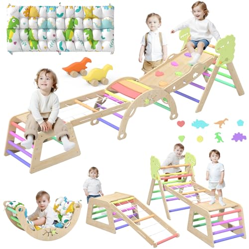 Großes Pikler Dreieck Set mit Kissen Faltbares Kleinkind Kletterspielzeug Indoor Kletterspielzeug für Kleinkinder Innen Montessori All in 1 Pikler Set mit Labyrinth Formsortierer Spielzeugauto Großes Pikler Dreieck Set mit Kissen Faltbares Kleinkind Kletterspielzeug Indoor Kletterspielzeug für Kleinkinder Innen Montessori All in 1 Pikler Set mit Labyrinth Formsortierer Spielzeugauto von KidsBuddy