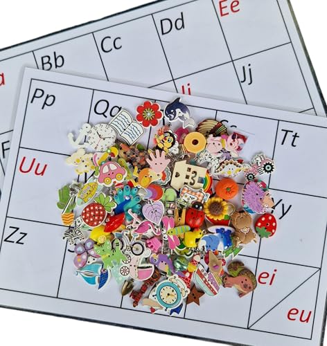 KidsMo Montessori Buchstaben-Lernset – spielerisch mit einzigartigen greifbaren Objekten zur effektiven Sprachförderung bei Kindern und Schülern (Set 100 Stück) von KidsMo