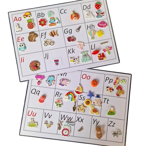 KidsMo Buchstaben lernen – DIN A4 Lernkarten laminiert | ABC & Alphabet Deutsch für Kinder ab 4–6 Jahren Montessori Lernspielzeug Vorschule, Lesen & Schreiben lernen, Einschulung Grundschule Set 50 St von KidsMo