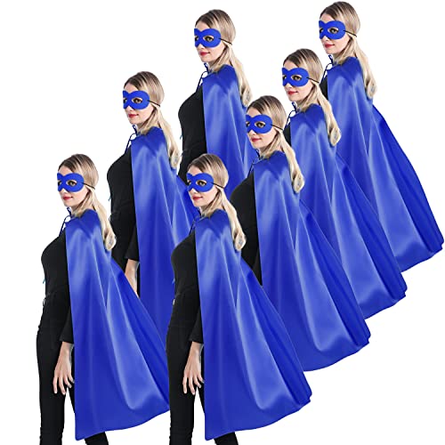 Kidsfere Superhelden-Umhang und Masken für Teenager, Erwachsene, Herren, Damen, Teambuilding, Party, Umhang, Halloween-Kostüm, 7 Stück (blau) von Kidsfere