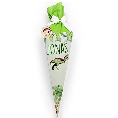 Kidsmood - Personalisierte Schultüte Jungen mit niedlichem Motiv, Holzschild & Stoff | Zuckertüte Mädchen, Schultüte Bastelset zur Einschulung 2025 Kinder Geschenke mit Namen - Dinosaurie Kidsmood - Personalisierte Schultüte Jungen mit niedlichem Motiv, Holzschild & Stoff | Zuckertüte Mädchen, Schultüte Bastelset zur Einschulung 2025 Kinder Geschenke mit Namen - Dinosaurie von Kidsmood