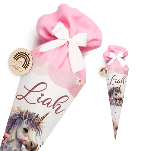 Kidsmood - Personalisierte Schultüte Mädchen & Jungen mit niedlichem Motiv, Holzschild & Stoff | Zuckertüte Rohling, Schultüte Bastelset zur Einschulung 2025 Kinder Geschenke mit Namen - Einhorn Kidsmood - Personalisierte Schultüte Mädchen & Jungen mit niedlichem Motiv, Holzschild & Stoff | Zuckertüte Rohling, Schultüte Bastelset zur Einschulung 2025 Kinder Geschenke mit Namen - Einhorn von Kidsmood