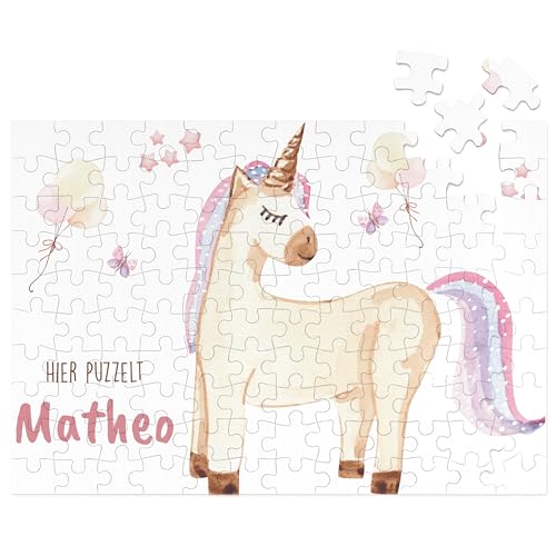 Personalisiertes Kinderpuzzle mit Namen - 192 Teile Spielzeug Puzzle - Geschenk für Mädchen zum Geburtstag und Taufgeschenk - Kleine Geschenke für Kinder und Baby von Kidsmood