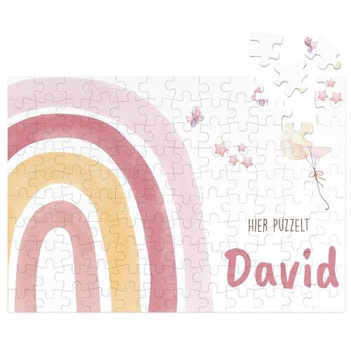 Personalisiertes Kinderpuzzle mit Namen – Spielzeug Puzzle mit 192 Teile – Geschenk Mädchen zum Geburtstag & Taufgeschenk – Kleine Geschenke für Kinder & personalisierte Geschenke Baby von Kidsmood