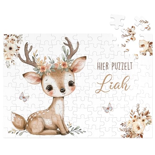 Personalisiertes Kinderpuzzle mit Namen – Spielzeug Puzzle mit 192 Teile – Geschenk Mädchen zum Geburtstag & Taufgeschenk – Kleine Geschenke für Kinder & personalisierte Geschenke Baby von Kidsmood