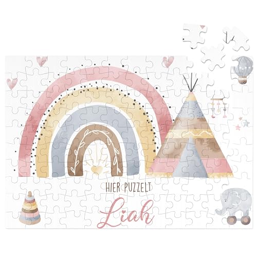 Personalisiertes Kinderpuzzle mit Namen – Spielzeug Puzzle mit 192 Teile – Geschenk Mädchen zum Geburtstag & Taufgeschenk – Kleine Geschenke für Kinder & personalisierte Geschenke Baby von Kidsmood