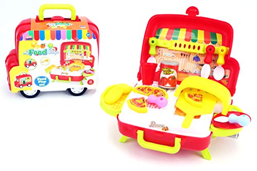 Kidz Corner 442648 2-in-1-Koffer-Truck verwandelt Sich in eine Pizzaküche von Kidz Corner