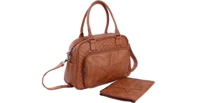 Wickeltasche Coloured Stars, cognac von Kidzroom