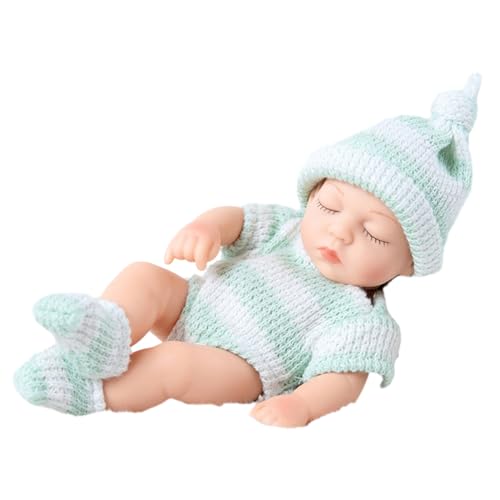 7-Zoll Babypuppen Lebensechte Wiedergeborene Puppen Geburtstagsgeschenk Realistisches Und Sanft Berührendes Kleinkind Mit Kleidung Spielzeug Zum Schließen Der Augen Interaktives Spielzeug von KieTeiiK