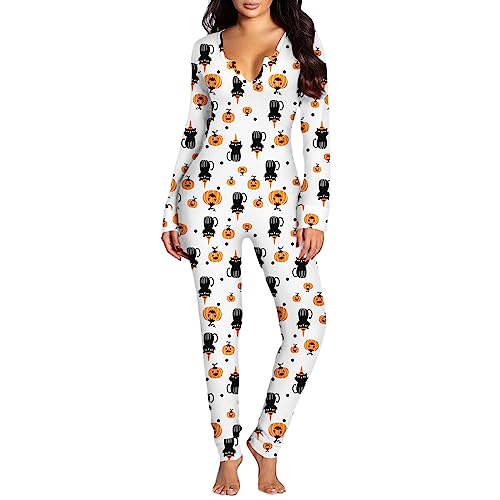 Damen Body Mit 3D Digitaldruck Catsuit Dehnbar Halloween Overalls Strampler Karneval Gruseliges Cosplay Kostüm Loungewear Digitaldruck Schmale Catsuits von KieTeiiK