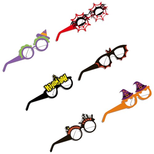 KieTeiiK 6pcs/Set Lustige Halloween Party Brille Papierbrille Hexe Fledermaus Kürbisrahmen Cosplay Dressing Papier KieTeiiK 6pcs/Set Lustige Halloween Party Brille Papierbrille Hexe Fledermaus Kürbisrahmen Cosplay Dressing Papier von KieTeiiK