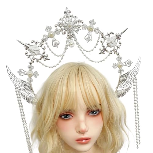 KieTeiiK Halos Crowns Lolitas Marys Göttinnen Stirnband Frauen Cosplay Halloween Kostüm Göttinnen Kopfstück Golden Tiaras Halos KieTeiiK Halos Crowns Lolitas Marys Göttinnen Stirnband Frauen Cosplay Halloween Kostüm Göttinnen Kopfstück Golden Tiaras Halos von KieTeiiK