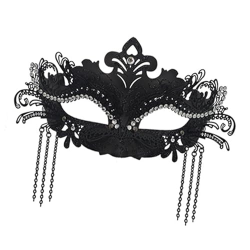 KieTeiiK Strasssteine ​​Fringe Masquerade Halbgesichtsabdeckung Elegant Elegant Leichte Kostümzubehör Für Partysmaske Für Fotografen von KieTeiiK