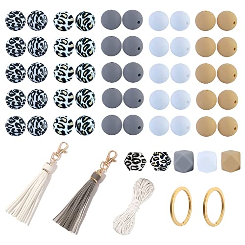 KieTeiiK Toys,15/14 mm Silikon-Perlen-Set DIY-Halskette Armband Perlen zum Basteln von Schmuck Bunte polygonale runde Perlen Bulk-Zubehör von KieTeiiK