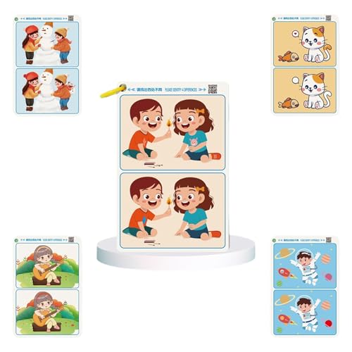 Packung Mit 32 Karten Zum Erkennen Von Unterschieden Die Für Kinder 3 Und Up Bildrätsel Zur Beobachtung Geeignet Sind von KieTeiiK