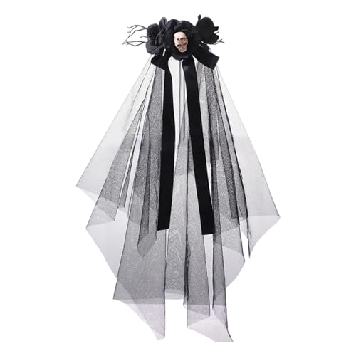 Witch Veil Elegante Kopfschmuckschaft Bietet Bowknot Halloween Party Kostüm Für Frauen Kopfbedeckung Halloween Kostüm Gothic Bowknot von KieTeiiK