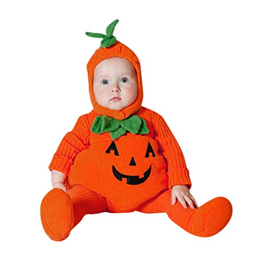 Baby Halloween Kostüm, Halloween Kostüm Kürbis Kinder,Baby Kürbis Kostüm mit Hüte und Schuhe halloween kostüm Mädchen Jungen Faschingskostüm Baby Faschingskostüme Neugeborenes (Orange, 6-12 Months) von Kielsjajd
