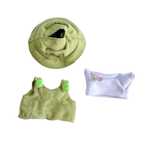 Bekleidung für 17cm Plüsch, Niedliche Mini Plüsch Puppen Kleidung Outfit nur Bekleidungs Zubehör, Mini Kuscheltier Kleidung Outfit Puppen Pullover Hoodie Kleidung DIY Kinder Geschenke (Grün) von Kielsjajd