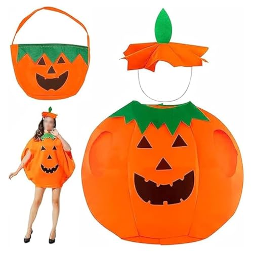 Halloween Kürbis Kostüm, Erwachsene Kürbis Kostüm Damen, Karnevals Kürbiskostüm mit Hut und Kürbis Tasche Lustige Kürbis Kostüme für Frauen/Mädchen Halloween Karneval Cosplay Party (Orange-A) Halloween Kürbis Kostüm, Erwachsene Kürbis Kostüm Damen, Karnevals Kürbiskostüm mit Hut und Kürbis Tasche Lustige Kürbis Kostüme für Frauen/Mädchen Halloween Karneval Cosplay Party (Orange-A) von Kielsjajd