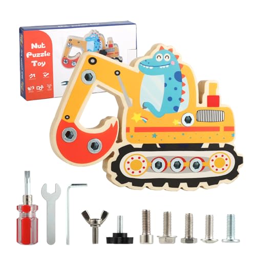 Kievano Montessori Schraubbrett | Gelbes Holzbagger-Spielzeug | Für Kinder ab 3 Jahren | Fördert Feinmotorik und Hand-Augen-Koordination | Pädagogisches Spielzeug für Kinder Kievano Montessori Schraubbrett | Gelbes Holzbagger-Spielzeug | Für Kinder ab 3 Jahren | Fördert Feinmotorik und Hand-Augen-Koordination | Pädagogisches Spielzeug für Kinder von Kievano
