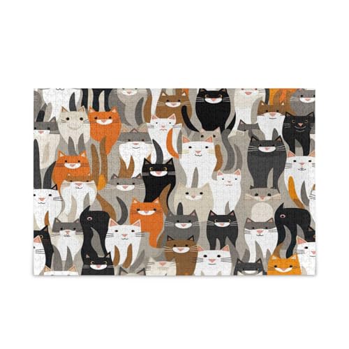 Kigai Cartoon Katze 1000 Teile Holzpuzzle für Erwachsene Teenager Kinder, lustiges Familienspiel für Urlaub Spielzeug Geschenk Heimdekoration Kigai Cartoon Katze 1000 Teile Holzpuzzle für Erwachsene Teenager Kinder, lustiges Familienspiel für Urlaub Spielzeug Geschenk Heimdekoration von Kigai
