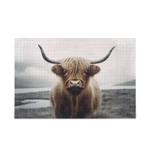 Kigai Highland Cow 1000 Teile Holzpuzzle für Erwachsene Teenager Kinder, lustiges Familienspiel für Urlaub, Spielzeug, Geschenk, Heimdekoration Kigai Highland Cow 1000 Teile Holzpuzzle für Erwachsene Teenager Kinder, lustiges Familienspiel für Urlaub, Spielzeug, Geschenk, Heimdekoration von Kigai