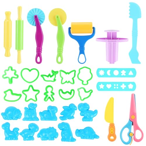 31 Stück Knete Zubehör Set, Knetwerkzeug für Kinder, Robusten Plastilin Werkzeuge, Knetzubehör für Kreatives Kneten mit Formen und Spaß 31 Stück Knete Zubehör Set, Knetwerkzeug für Kinder, Robusten Plastilin Werkzeuge, Knetzubehör für Kreatives Kneten mit Formen und Spaß von Kigift
