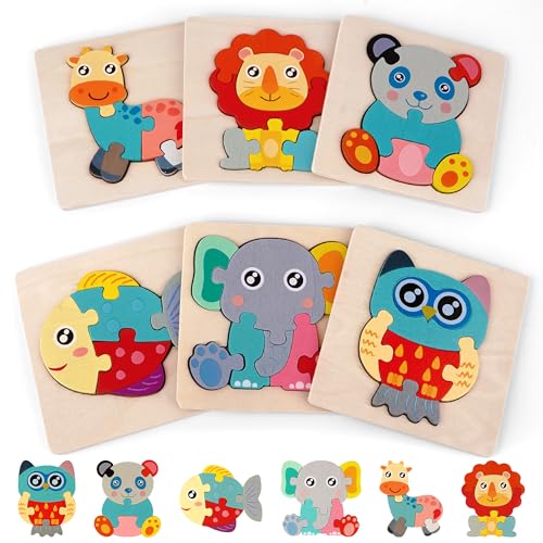 Kihhvlo 6 Stück Holzpuzzle Spielzeug, Tier Montessori Spielzeug - Kinderspielzeug Holzspielzeug Steckpuzzle Lernspielzeug Spielzeug 1 Set ab 2 3 Jahre Kihhvlo 6 Stück Holzpuzzle Spielzeug, Tier Montessori Spielzeug - Kinderspielzeug Holzspielzeug Steckpuzzle Lernspielzeug Spielzeug 1 Set ab 2 3 Jahre von Kihhvlo
