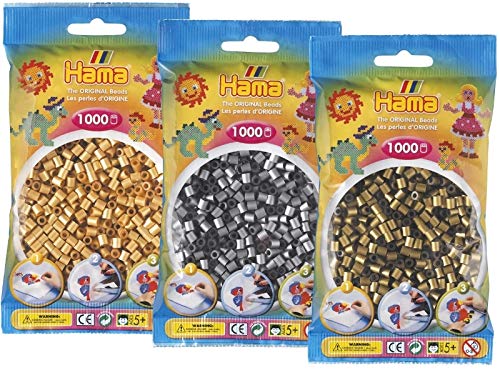 Kiids Midi Bügelperlen-Set Gold/Silber/Bronze je 1000 Stück Kiids Midi Bügelperlen-Set Gold/Silber/Bronze je 1000 Stück von Kiids
