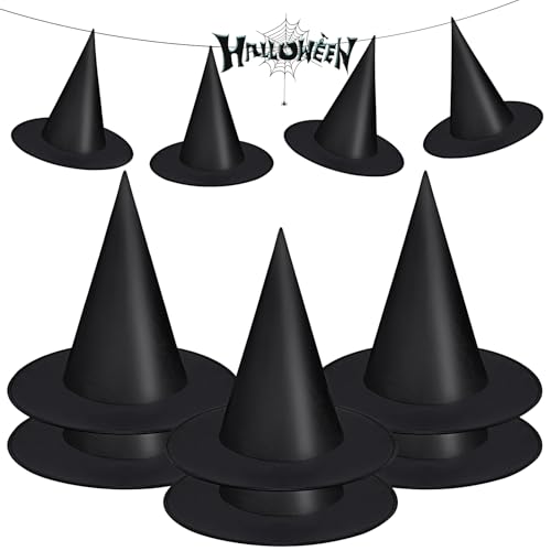 6 Stücke Halloween Hexenhut, Oxford Tuch Zauberer Hut für Erwachsene und Kinder, Faltbares Schwarz Kostüm Cosplay Dekoration für Party Verkleidung 6 Stücke Halloween Hexenhut, Oxford Tuch Zauberer Hut für Erwachsene und Kinder, Faltbares Schwarz Kostüm Cosplay Dekoration für Party Verkleidung von Kiiwah