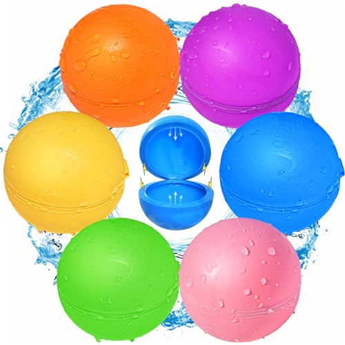 6 wiederverwendbare Wasserbomben, Poolspielzeug für Jungen und Mädchen, Wasserspielzeug für Strand- und Outdooraktivitäten für Kinder im Alter von 3–12 Jahren, Sommer-Wasserspielzeug 6 wiederverwendbare Wasserbomben, Poolspielzeug für Jungen und Mädchen, Wasserspielzeug für Strand- und Outdooraktivitäten für Kinder im Alter von 3–12 Jahren, Sommer-Wasserspielzeug von Kikidex