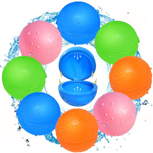 8 wiederverwendbare Wasserbomben, Poolspielzeug für Jungen und Mädchen, Wasserspielzeug für Strand- und Outdooraktivitäten für Kinder im Alter von 3–12 Jahren, Sommer-Wasserspielzeug 8 wiederverwendbare Wasserbomben, Poolspielzeug für Jungen und Mädchen, Wasserspielzeug für Strand- und Outdooraktivitäten für Kinder im Alter von 3–12 Jahren, Sommer-Wasserspielzeug von Kikidex