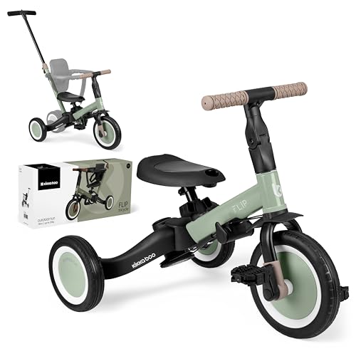 KikkaBoo FLIP 5-in-1 Dreirad Laufrad, Kinderrad ab 1 bis 5 Jahren mit Schubstange, Umwandelbares Kinderdreirad zum Laufrad mit oder ohne Pedale, verstellbar und umbaubar, Armeegrün KikkaBoo FLIP 5-in-1 Dreirad Laufrad, Kinderrad ab 1 bis 5 Jahren mit Schubstange, Umwandelbares Kinderdreirad zum Laufrad mit oder ohne Pedale, verstellbar und umbaubar, Armeegrün von Kikka Boo