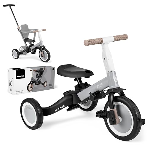 KikkaBoo FLIP 5-in-1 Dreirad Laufrad, Kinderrad ab 1 bis 5 Jahren mit Schubstange, Umwandelbares Kinderdreirad zum Laufrad mit oder ohne Pedale, verstellbar und umbaubar, Grau KikkaBoo FLIP 5-in-1 Dreirad Laufrad, Kinderrad ab 1 bis 5 Jahren mit Schubstange, Umwandelbares Kinderdreirad zum Laufrad mit oder ohne Pedale, verstellbar und umbaubar, Grau von Kikka Boo