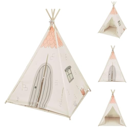 Kikkaboo Spielzelt für Kinder, Tipi, weiche Bodenmatte, Tür öffnen und schließen, Farbe: Beige Kikkaboo Spielzelt für Kinder, Tipi, weiche Bodenmatte, Tür öffnen und schließen, Farbe: Beige von Kikka Boo