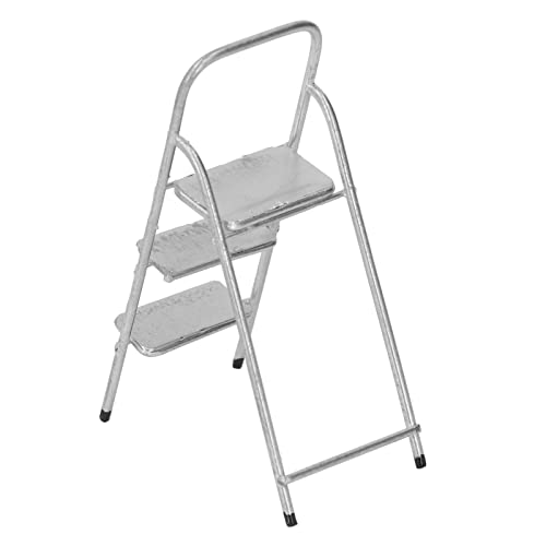 1/12 Miniaturschritt Leiter Metall Delicate Textur Mini 3 Stufenleiter für Puppenhausmöbelzubehör (Silver) von Kikumi