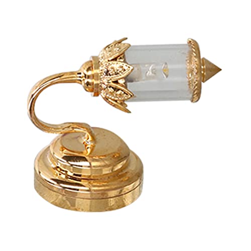 1:12 Puppenhaus -Lampe Golden Metall Transparent Lampenschirm Miniaturpuppenhaus Lampe Dekoration 1:12 Puppenhaus -Lampe Golden Metall Transparent Lampenschirm Miniaturpuppenhaus Lampe Dekoration von Kikumi