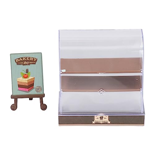 Kikumi 1:12 Dollhouse Cake Cabinet DIY Miniatur Bäckerei Dessert Displayschrank Modell Dollhouse Zubehör (Kaffee) von Kikumi