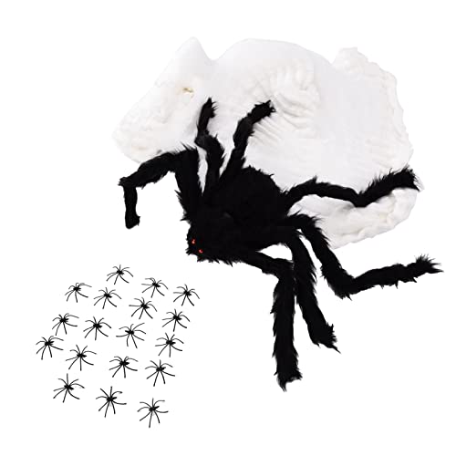 Kikumi Decorative Spider Spook House Künstliche Spinne mit Falschem Spinnweb für die Festival -Dekoration der Party Halloween von Kikumi